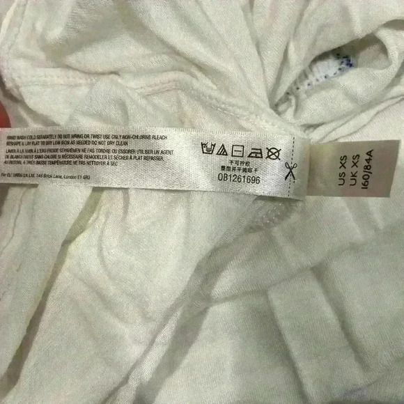 Free People FP Movement White Blue Short Sleeve Shirt Wool Oversized Top Size XS - Picture 9 of 9